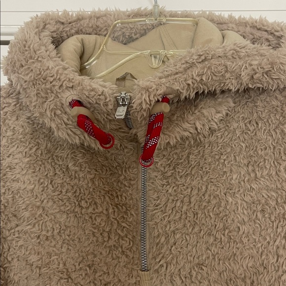 Lululemon Oh So Sherpa Half Zip Hoodie Cropped Tan Neutral 0 - Picture 6 of 16